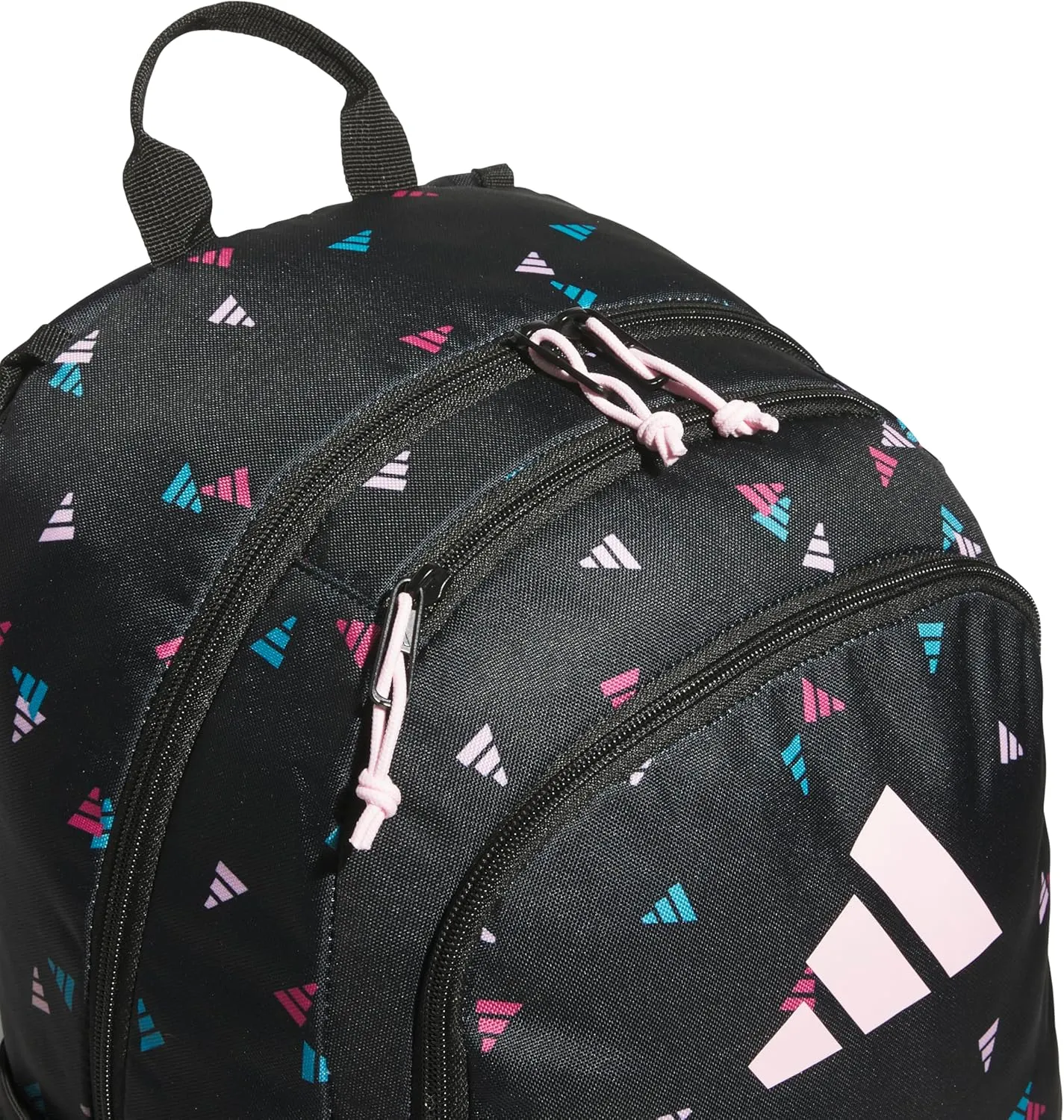 adidas Affiliate Small Backpack for Women and Men, Durable Bag with Laptop Sleeve, 3 Bar Toss Black-Clear Pink/Clear Pink, One Size