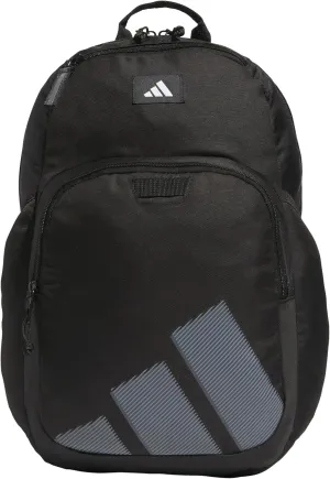 adidas Boys' Midway Backpack (28L) Durable Student Athletic Gym Laptop Book Bag Girls, Black/White, One Size