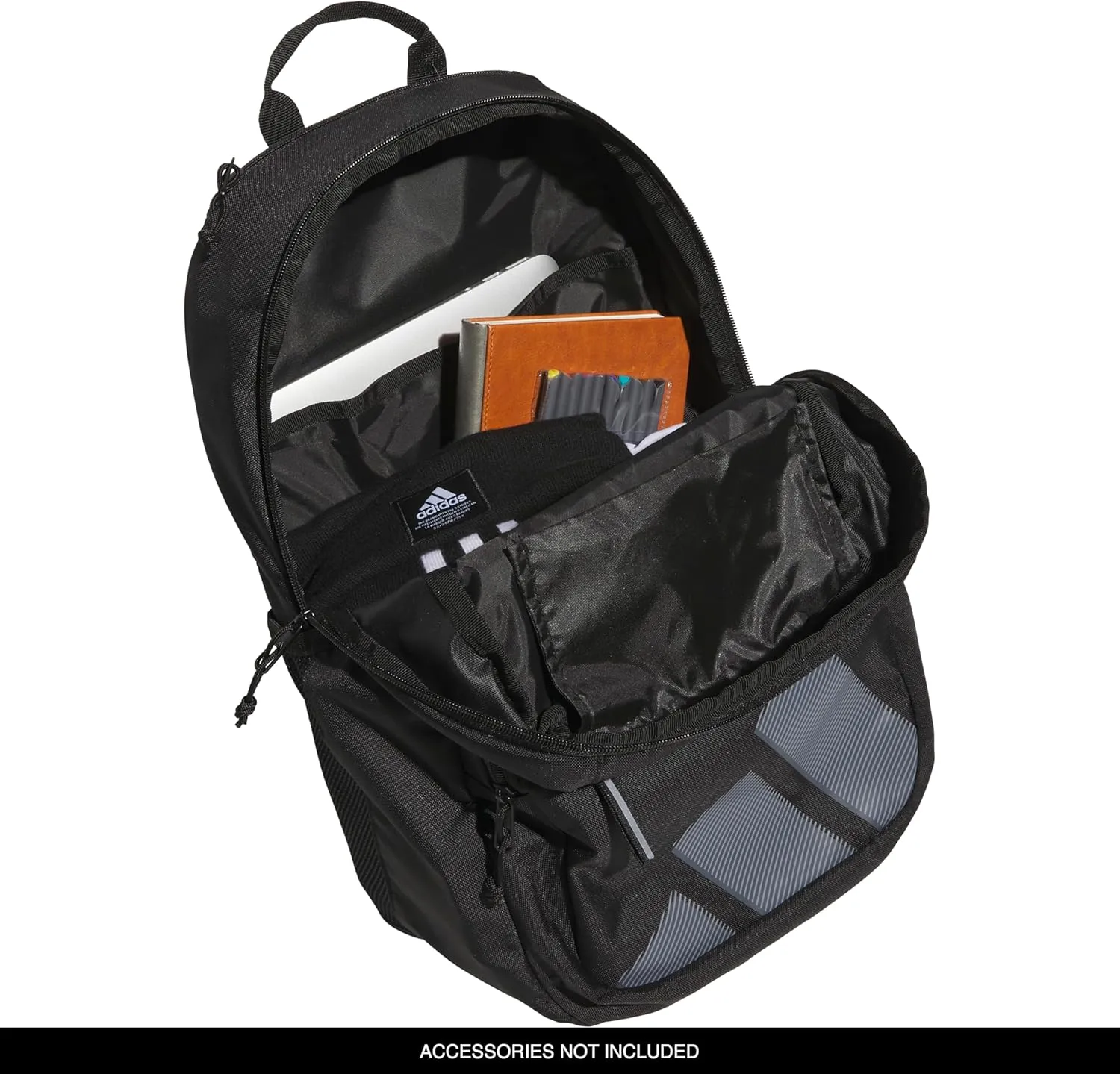 adidas Boys' Midway Backpack (28L) Durable Student Athletic Gym Laptop Book Bag Girls, Black/White, One Size