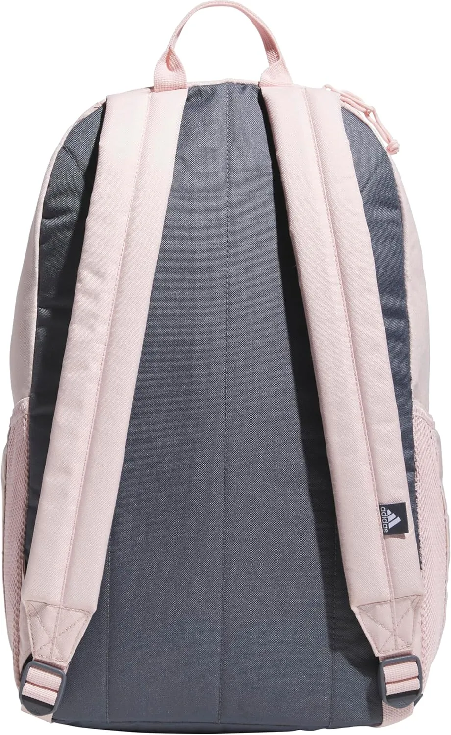 adidas Classic 3-Stripe Durable Backpack Student Athletic Sport Laptop Book Bag, Sandy Pink/Onix Grey/5.0, One Size