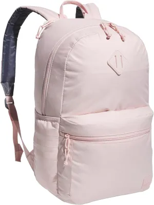 adidas Classic 3-Stripe Durable Backpack Student Athletic Sport Laptop Book Bag, Sandy Pink/Onix Grey/5.0, One Size