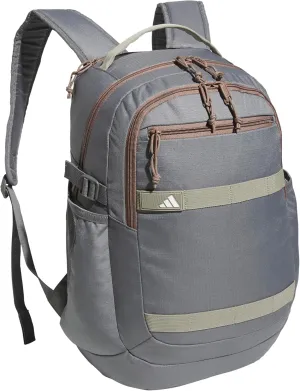 adidas Impulse Backpack (29L) Durable Student Athletic Sport Laptop Book Bag for Boys/Girls, Grey Four/Trace Brown, One Size