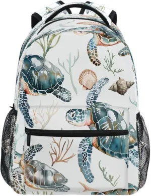 ALAZA Coral Reef Turtle Backpack Daypack School Bag Travel Shoulder Bag for Students Boys Girls