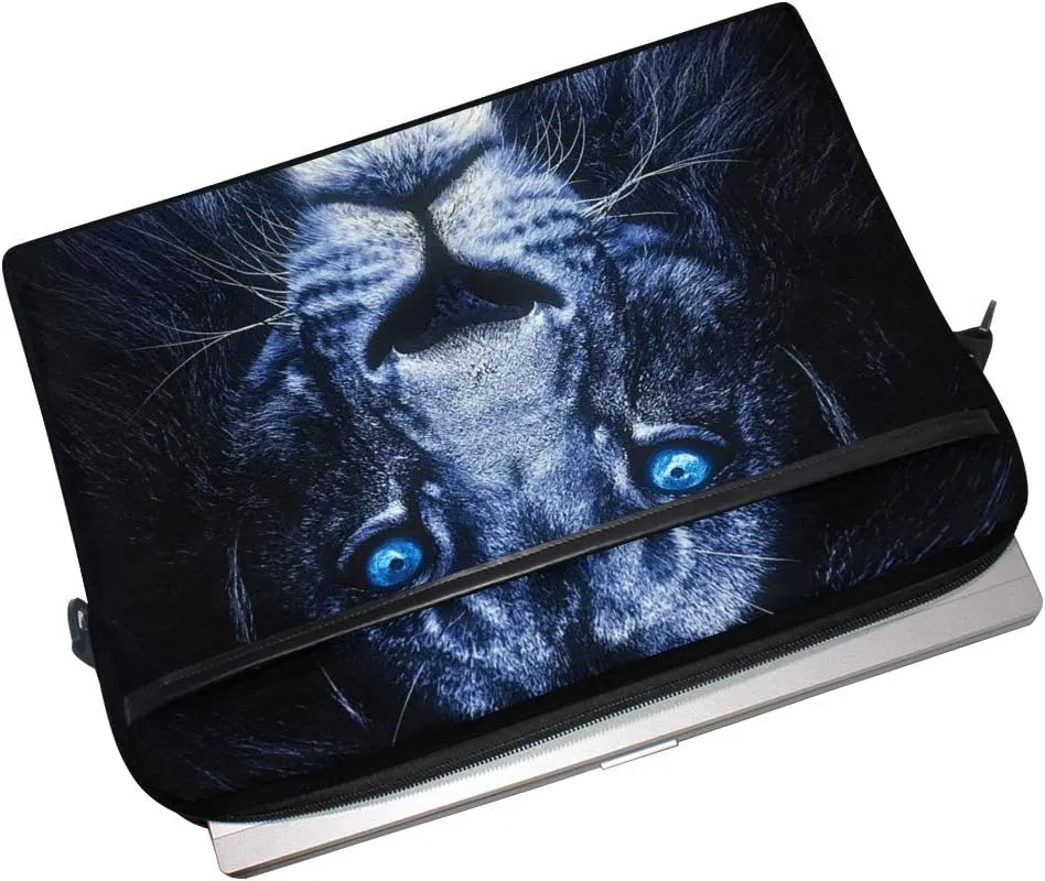 ALAZA Portrait of Lion Animal Print Laptop Case Bag Sleeve Portable Crossbody Messenger Briefcase Convertible w/Strap Pocket for MacBook Air Pro Surface Dell ASUS hp Le