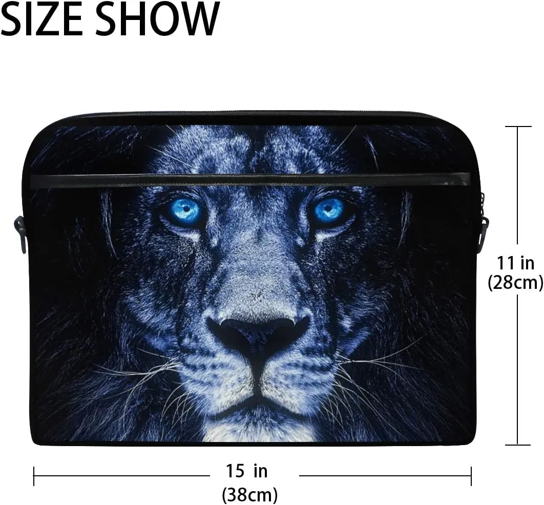 ALAZA Portrait of Lion Animal Print Laptop Case Bag Sleeve Portable Crossbody Messenger Briefcase Convertible w/Strap Pocket for MacBook Air Pro Surface Dell ASUS hp Le