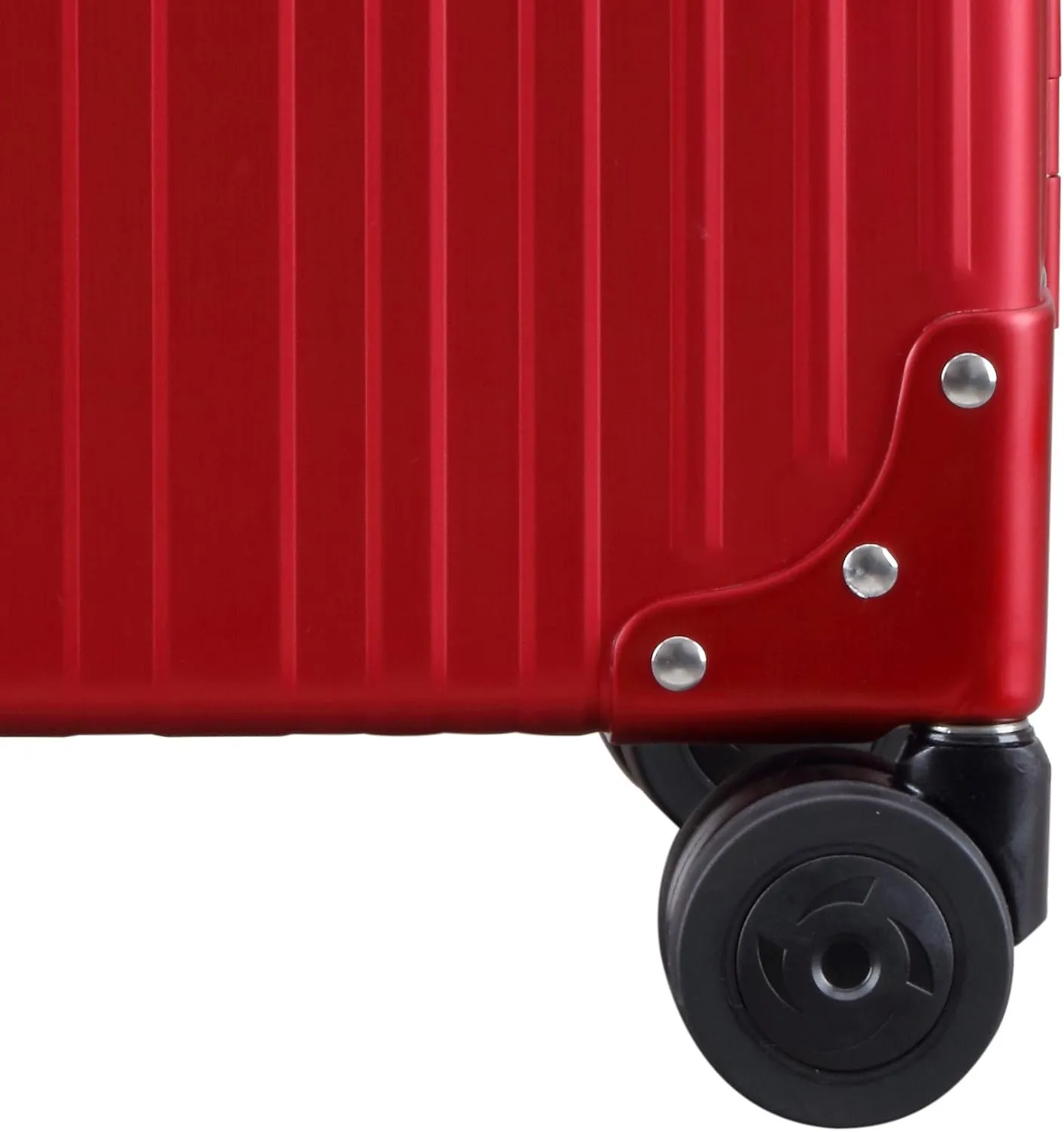 Aleon 20" All Aluminum Business Briefcase - Vertical Open Carry-On, TSA Approved Suitcase, Four 360° spinner wheels, Laptop Compartment, Hard Side Cabin Bag for Travel & Business (Ruby)