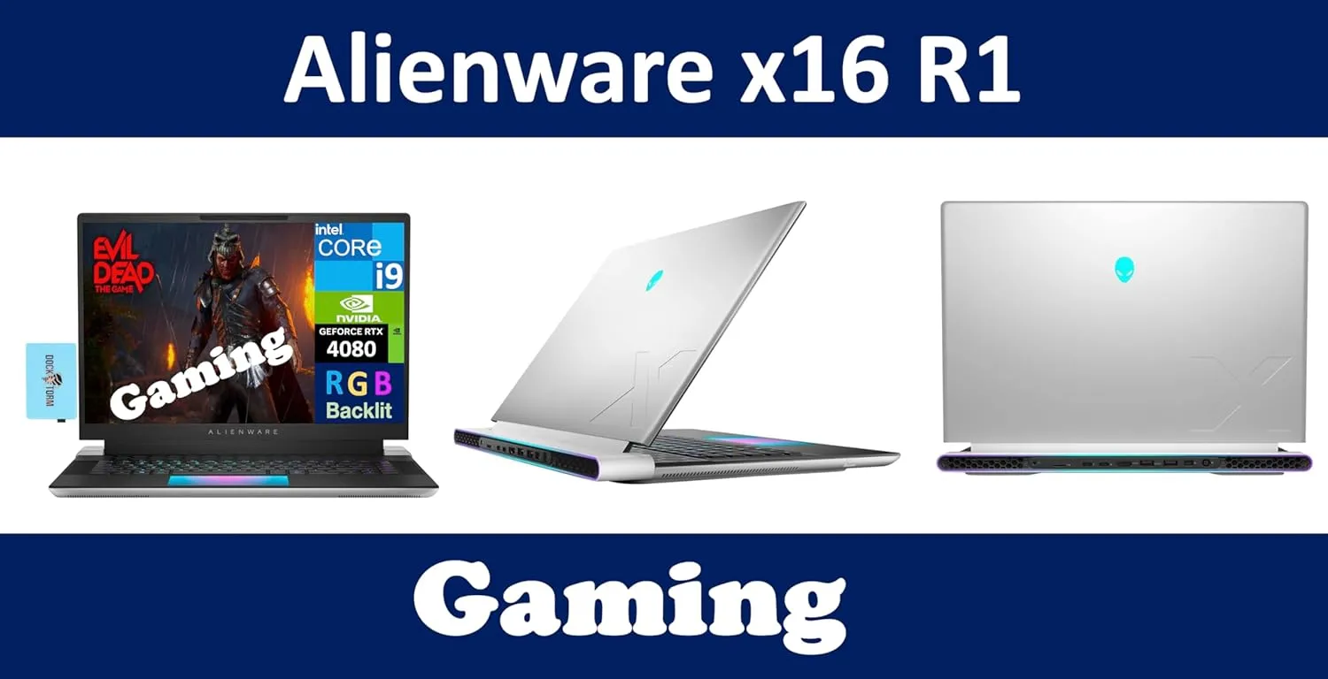Alienware x16 R1 Gaming Laptop (Intel i9-13900HK 14-Core, 32GB LPDDR5 6000MHz RAM, 1TB SSD, GeForce RTX 4080, 16.0" 480 Hz Wide UXGA (1920x1200), WiFi 6E, RGB Backlit,Win 11 Home) with Dockztorm Hub