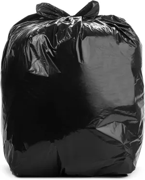 Aluf Plastics 26 Gallon For Slim Jim 1.25 MIL (eq) Black Heavy Duty Trash Bags - 29 inch X 44 inch - 1 Count (Pack of 200) - For Construction, Industrial, Outdoor, & Commercial