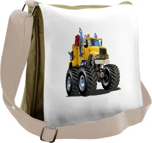 Ambesonne Truck Messenger Bag, Giant Wheeled Monster Car, Unisex Cross-body