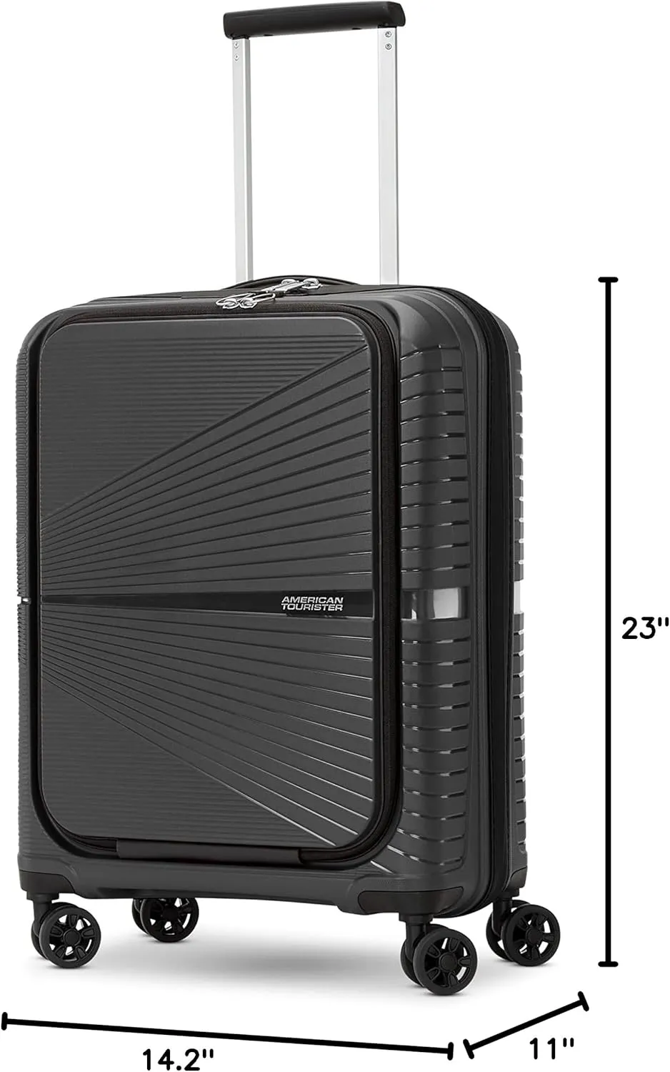 American Tourister Airconic Hardside Expandable Luggage with Spinner Wheels, Graphite, Carry-On 20-Inch