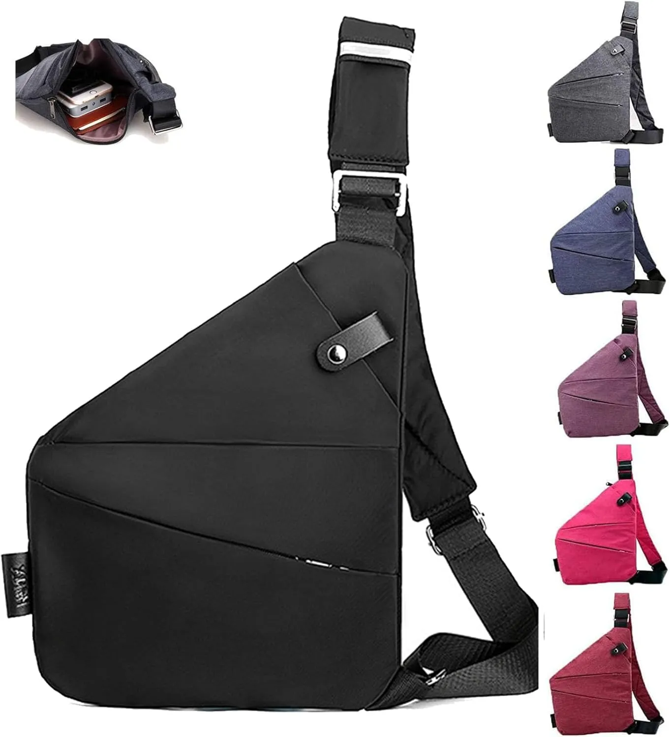 Anti Theft Travel Bag for Women Men, The Slim Carry Sling Bag, Personal Flex Travel Purses Crossbody Bags Multi Pocket