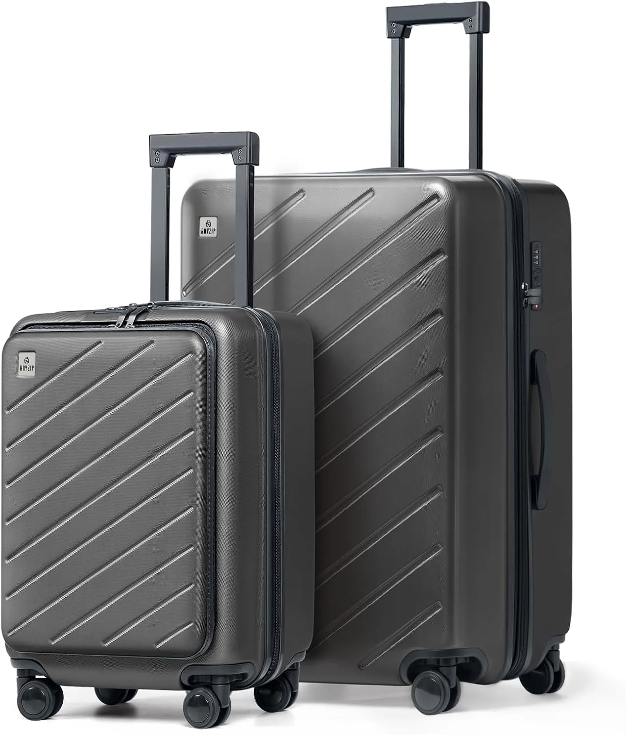 AnyZip Luggage Set 2 Piece Suitcase Set Carry On with Pocket Compartment ABS PC Spinner Wheels TSA Lock