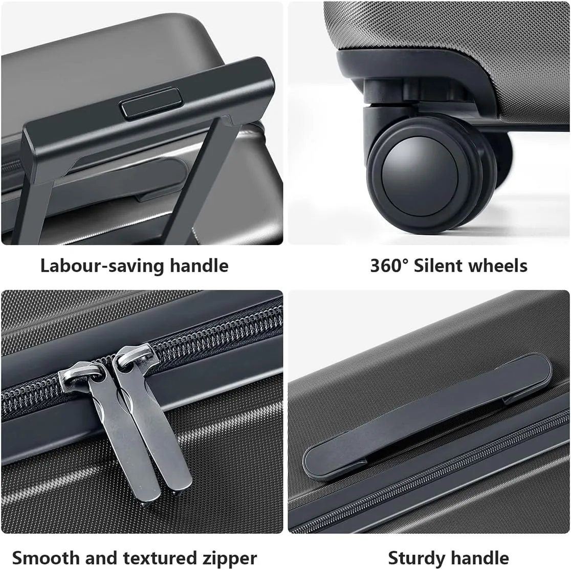 AnyZip Luggage Set 2 Piece Suitcase Set Carry On with Pocket Compartment ABS PC Spinner Wheels TSA Lock