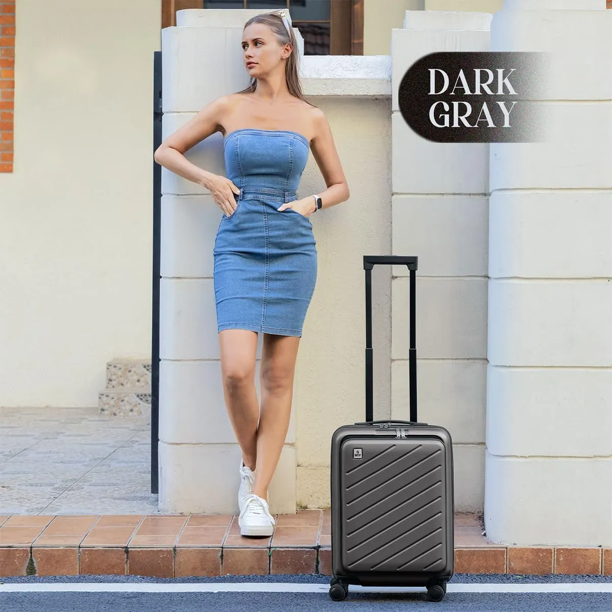 AnyZip Luggage Set 2 Piece Suitcase Set Carry On with Pocket Compartment ABS PC Spinner Wheels TSA Lock