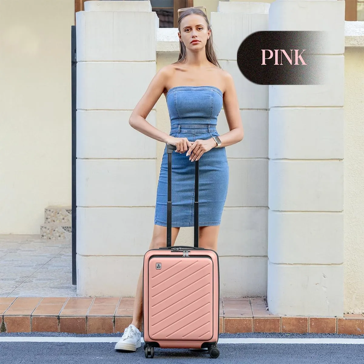 AnyZip Luggage Set Carry On Luggage Expandable (only 28") Suitcase with Compartment (only 20") PC ABS Spinner 20in 24in 28in Carry on Suitcase