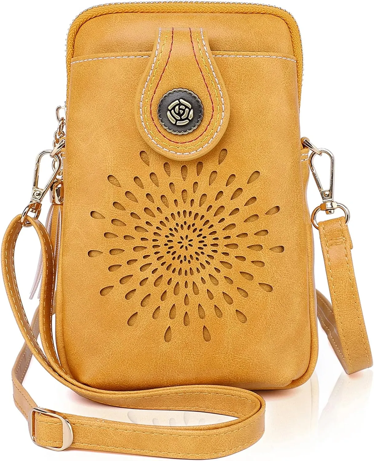 APHISON Small Crossbody Bags for Women, Lightweight Vegan Leather Cell Phone Purse, Cute Purses with Tassels