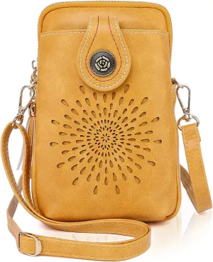 APHISON Small Crossbody Bags for Women, Lightweight Vegan Leather Cell Phone Purse, Cute Purses with Tassels