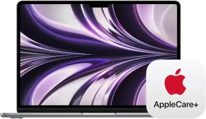 Apple 2022 MacBook Air Laptop with M2 chip: Built for Apple Intelligence, 13.6-inch Liquid Retina Display, 16GB RAM, 256GB SSD Storage; Space Gray with AppleCare  (3 Years)