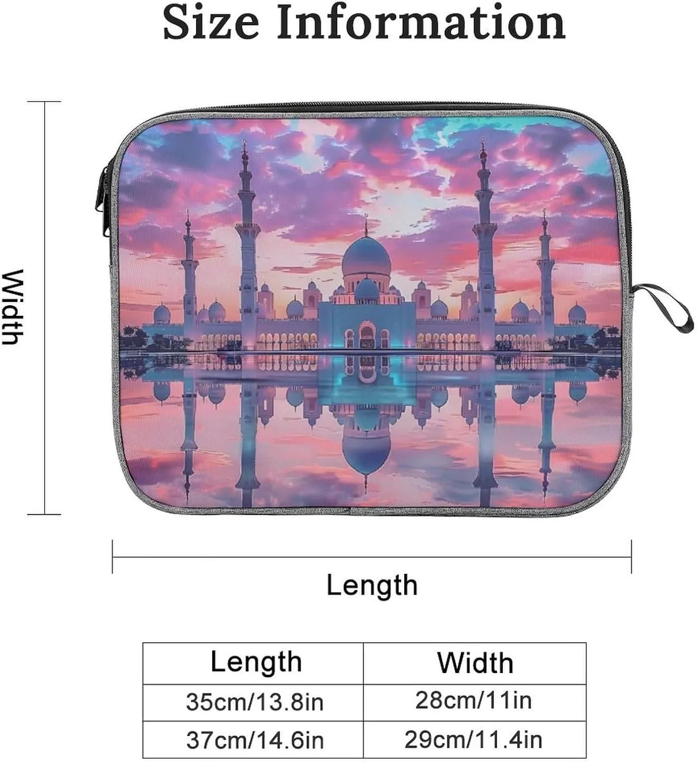 Arab Mosque Laptop Bag Protective Laptop Sleeve Bag Briefcase Carrying Case Handbags for Men Women