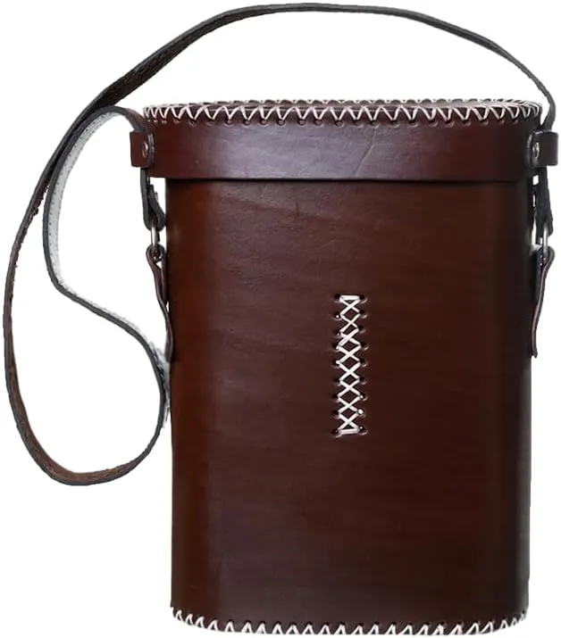 Argentinian Mate Bag Smooth Model for Vacuum Bottle and Mate | Handmade Leather Handbag