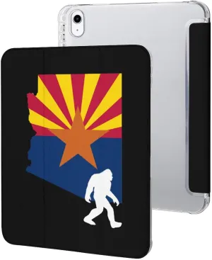 Arizona State Flag Map Bigfoot Protective Case Compatible with Ipad 2017/2018/Air1/Air2/Air3/Pro with Pen Slot Kickstand