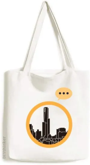 Australia City Landmark Skyscrapers Outline Expression Gift Sack Canvas Tote Shoulder Bag