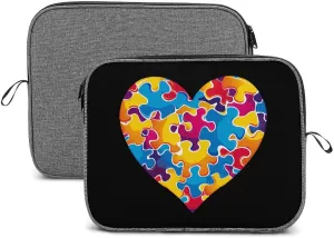 Autism Awareness Heart Laptop Bag Protective Laptop Sleeve Bag Briefcase Carrying Case Handbags for Men Women