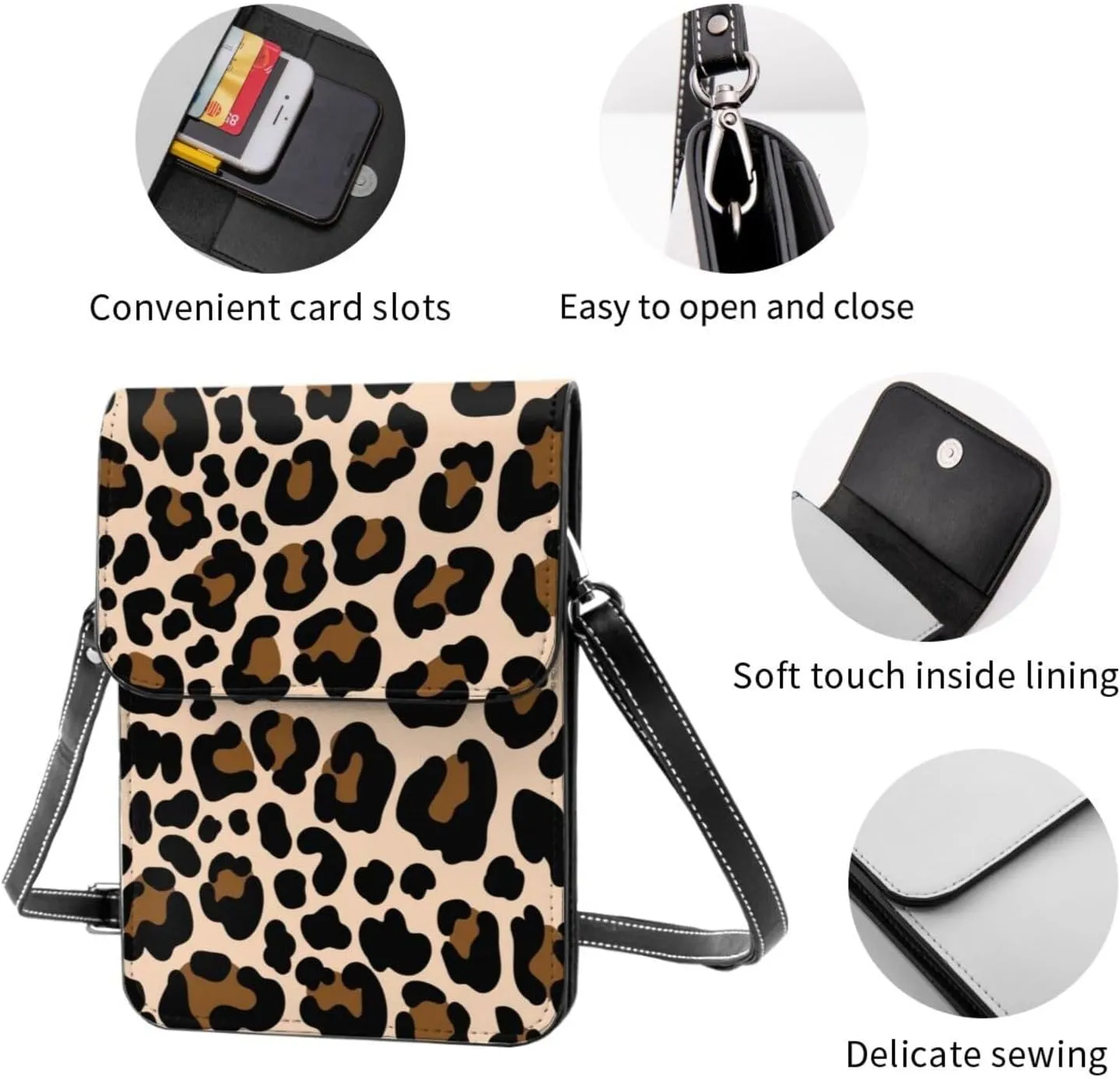 Autism Awareness Leather Crossbody Cell Phone Purse Small Wallet Bags Adjustable Phone Bag for Women