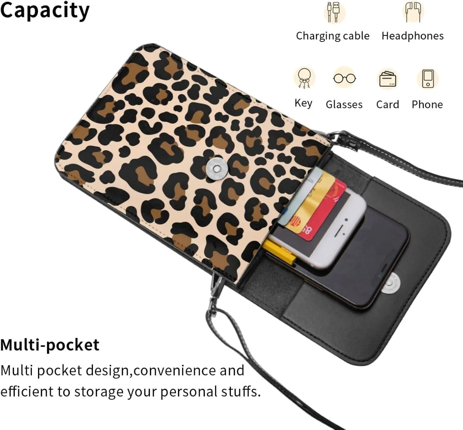 Autism Awareness Leather Crossbody Cell Phone Purse Small Wallet Bags Adjustable Phone Bag for Women