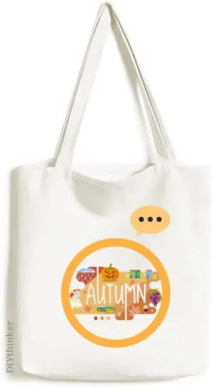 Autumn Season Illustration Expression Gift Sack Canvas Tote Shoulder Bag