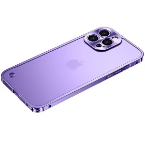 Aviation Aluminum Metal Frame Case For iPhone With Frosted Translucent Back Cover
