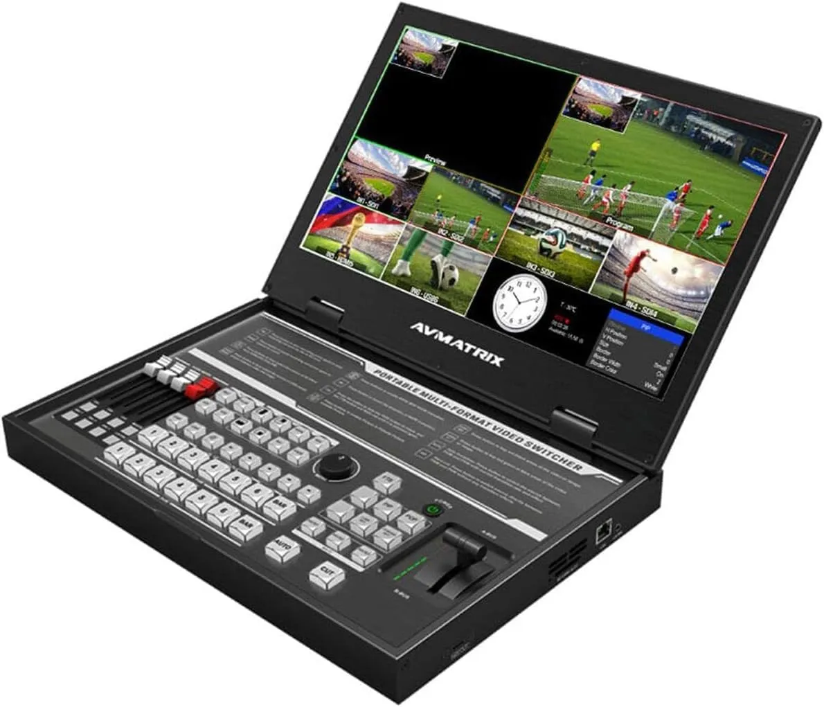 AVMATRIX PVS0615U 15.6" Portable 6-Channel SDI/HDMI Multi-format Streaming Switcher