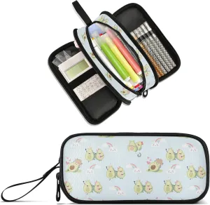 Avocado Pencil case large capacity pencil pouch with 3 compartments pen bag for School Teen Girl Boy Men Women