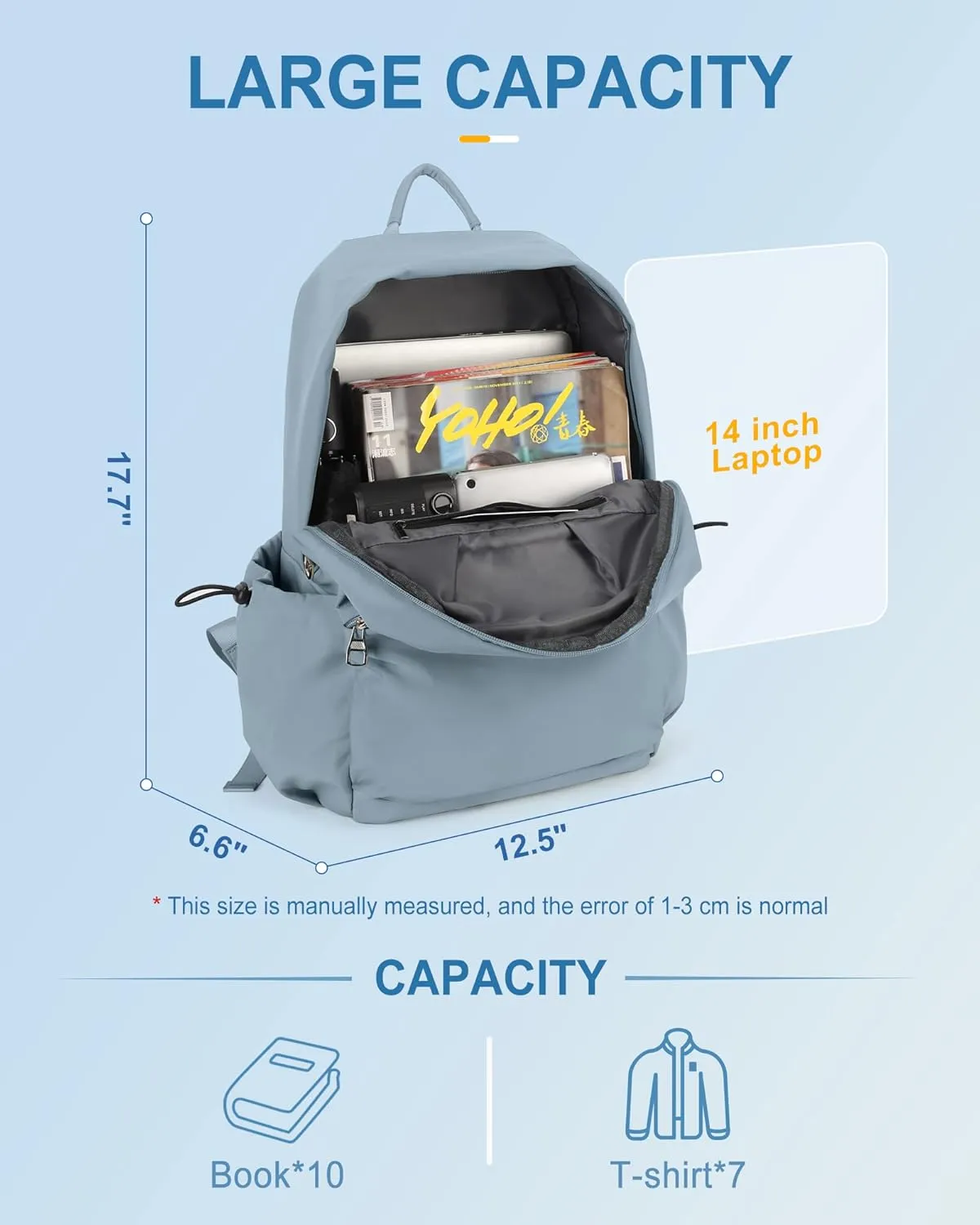 Backpack For Women Aesthetic Blue Backpack For Men Lightweight Gym Backpack Bag Casual Daypack Laptop Backpack College