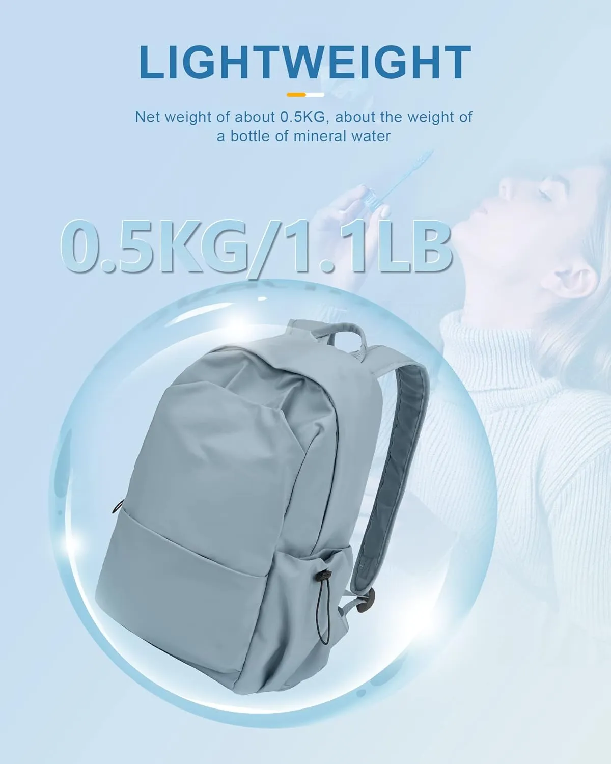 Backpack For Women Aesthetic Blue Backpack For Men Lightweight Gym Backpack Bag Casual Daypack Laptop Backpack College
