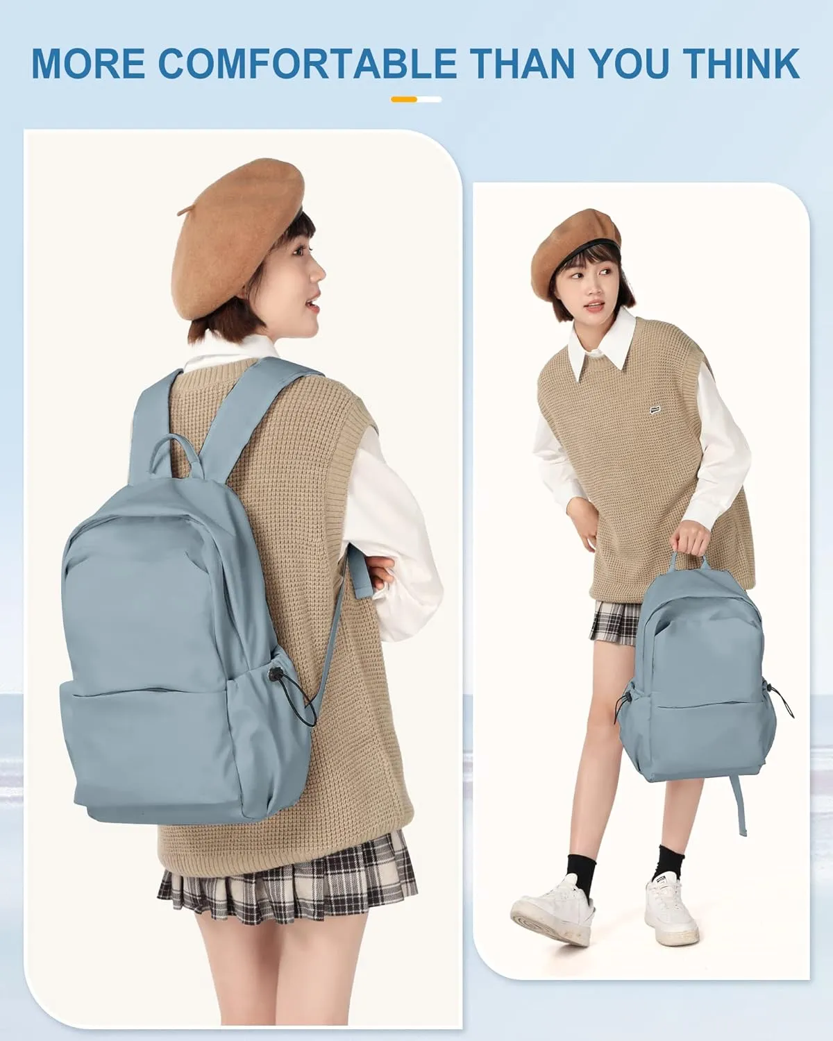 Backpack For Women Aesthetic Blue Backpack For Men Lightweight Gym Backpack Bag Casual Daypack Laptop Backpack College