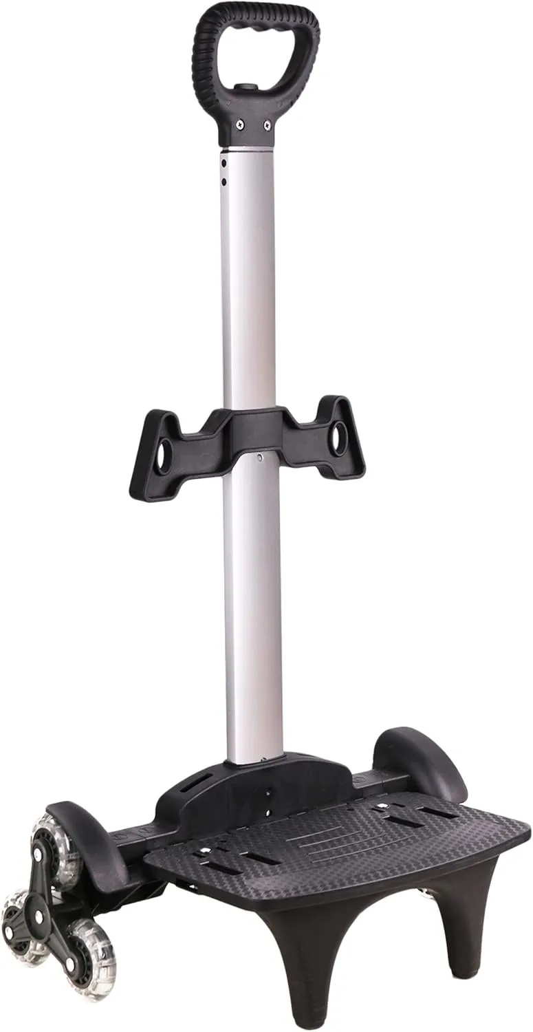 Backpack Trolley, Wheeled Trolley Aluminium Alloy Foldable Hand Cart 6 Wheels Rolling Luggage Carts for Kids Teens Adult School Travel (6 Wheels)