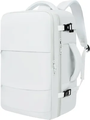 BAGAIL Travel Laptop Backpack, Carry on with USB Port, Luggage Bag for Holiday-White