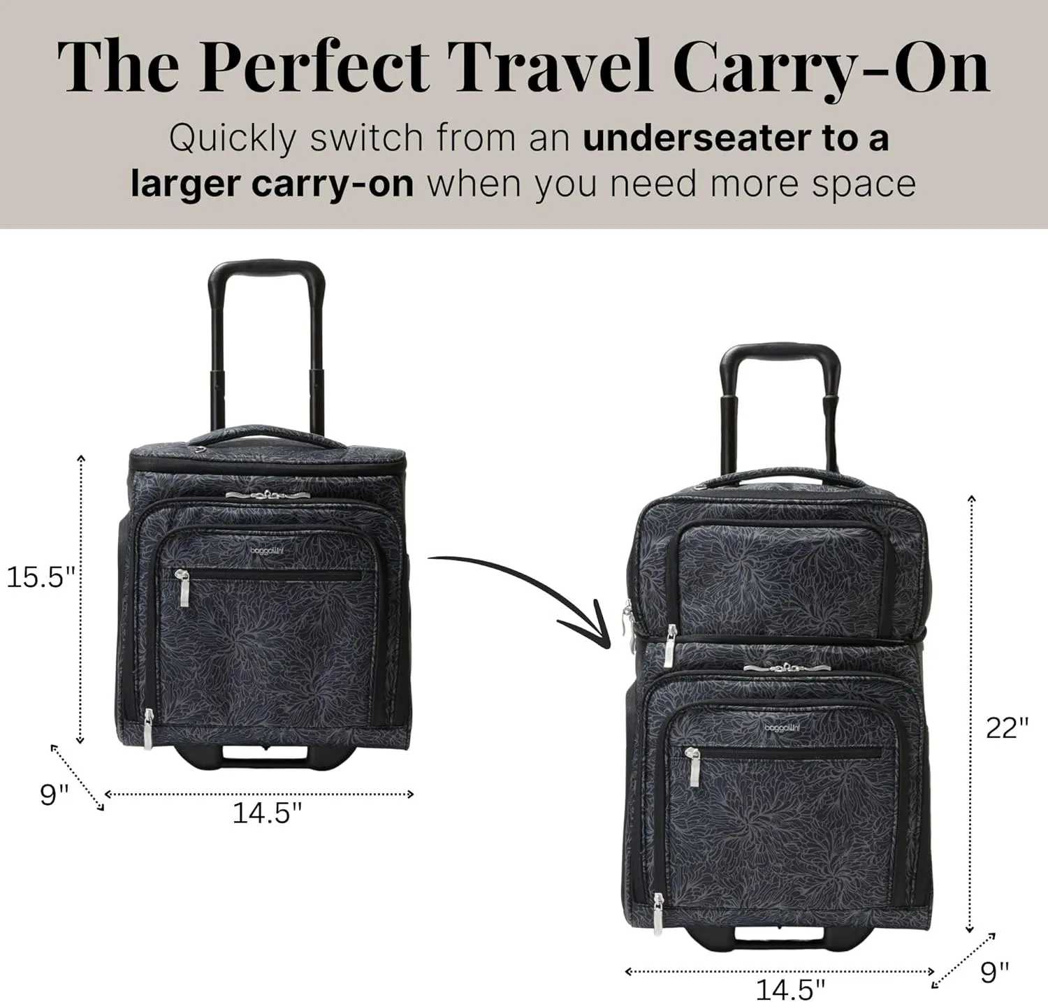 Baggallini Expandable Underseat Carry-On