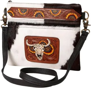 Bags KBK114 Clutch Hand Tooled Hair-On Genuine Leather Women Bag Western Handbag Purse