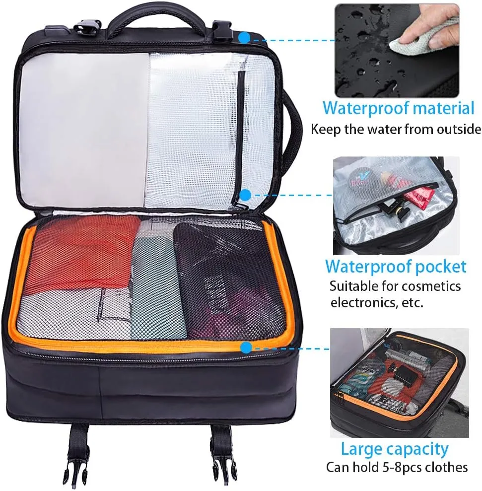 BANGE 45L Expandable Backpack, Water Resistant, Suitable for Travel, College Laptop Backpack for Men & Women