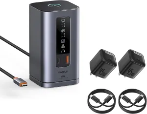 Baseus Docking Station, Spacemate(Win) 11 in 1 & Baseus 45W USB C Charger Block 2 Pack