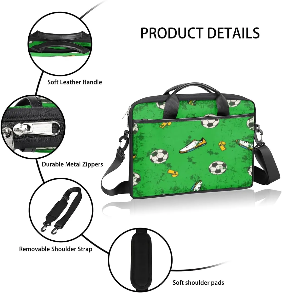 Basketball Laptop Bag for Women Men 13-15 Inch Computer Briefcase Bag Lightweight Notebook Shoulder Messenger Bag