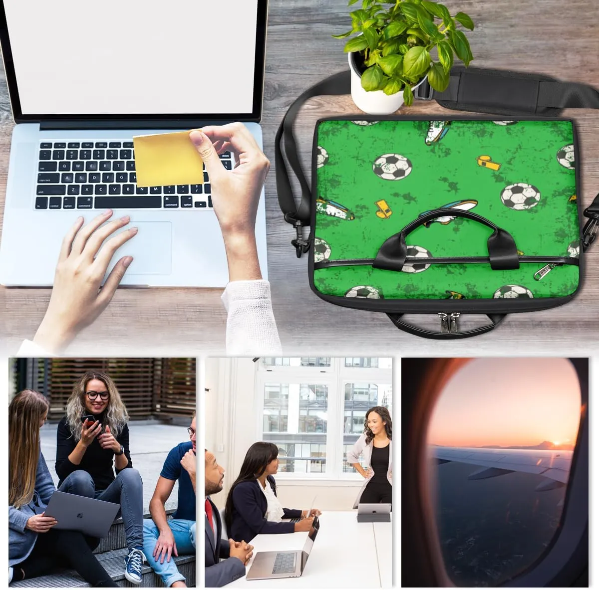 Basketball Laptop Bag for Women Men 13-15 Inch Computer Briefcase Bag Lightweight Notebook Shoulder Messenger Bag