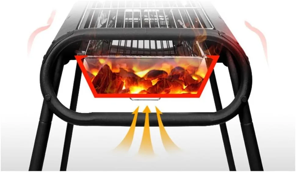 BBQ Stove Stainless Steel BBQ Rack Household Outdoor Charcoal Folding BBQ Stove