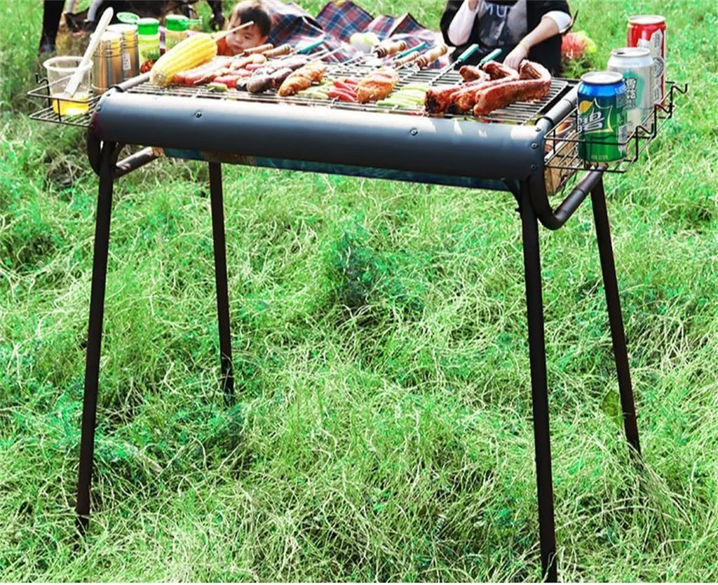 BBQ Stove Stainless Steel BBQ Rack Household Outdoor Charcoal Folding BBQ Stove