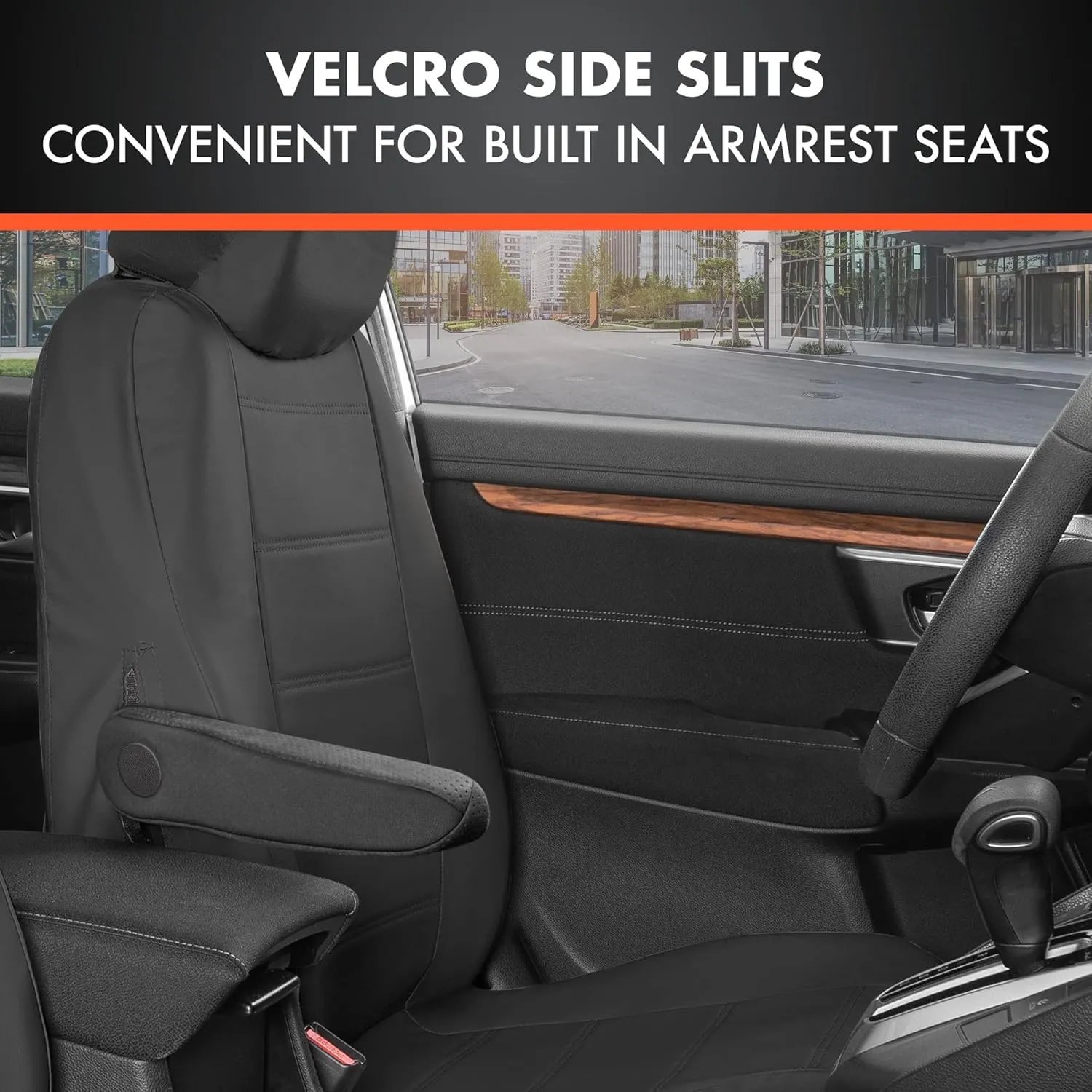 BDK 9-Piece Black Leather Car Seat Cover Full Set, Front Seat Cover and Rear Bench Seat Cover, Universal Fit Car Seat Covers for Cars Trucks SUVs Vans, Complete Full Coverage Protection for Vehicles