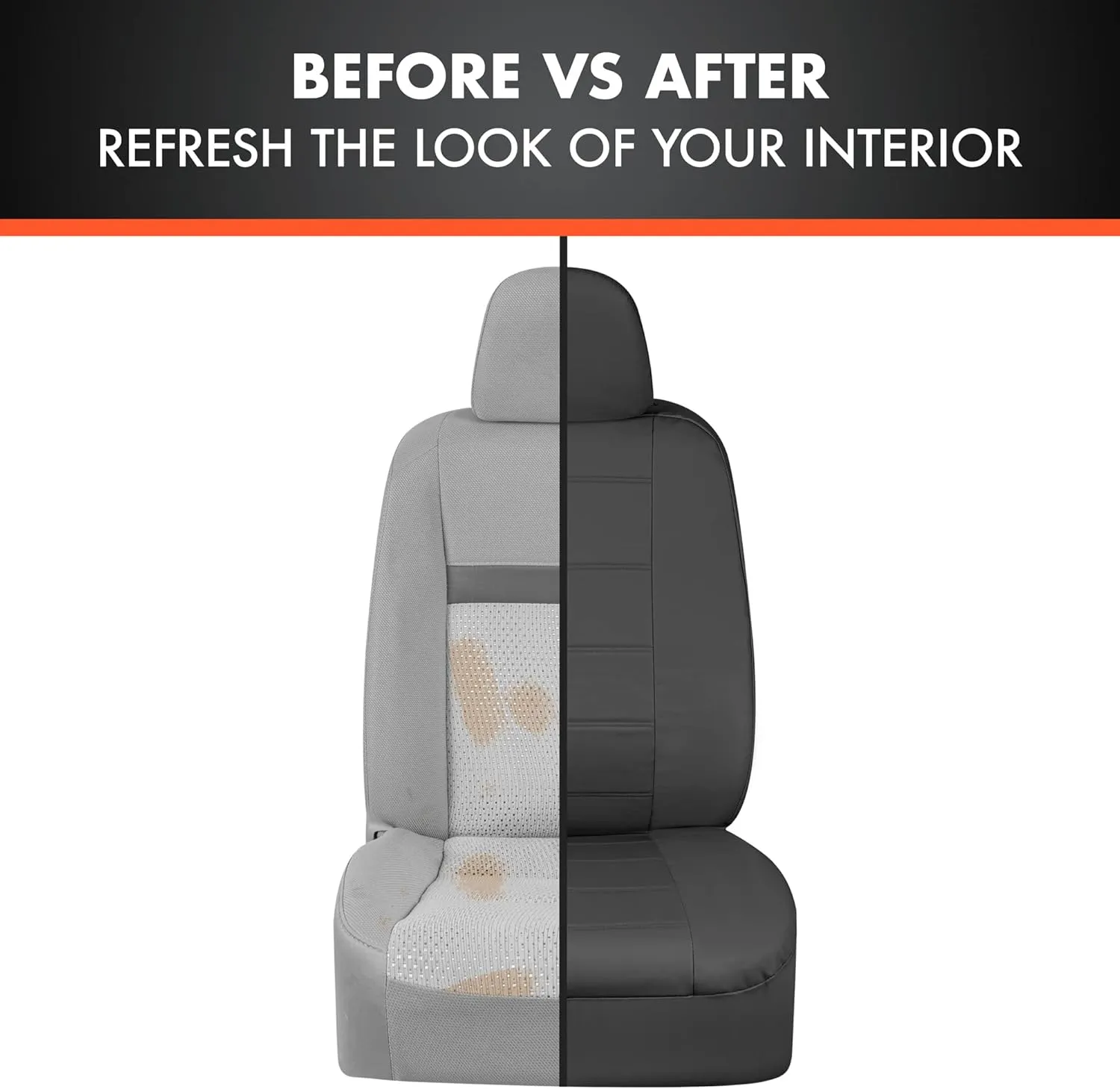 BDK 9-Piece Black Leather Car Seat Cover Full Set, Front Seat Cover and Rear Bench Seat Cover, Universal Fit Car Seat Covers for Cars Trucks SUVs Vans, Complete Full Coverage Protection for Vehicles