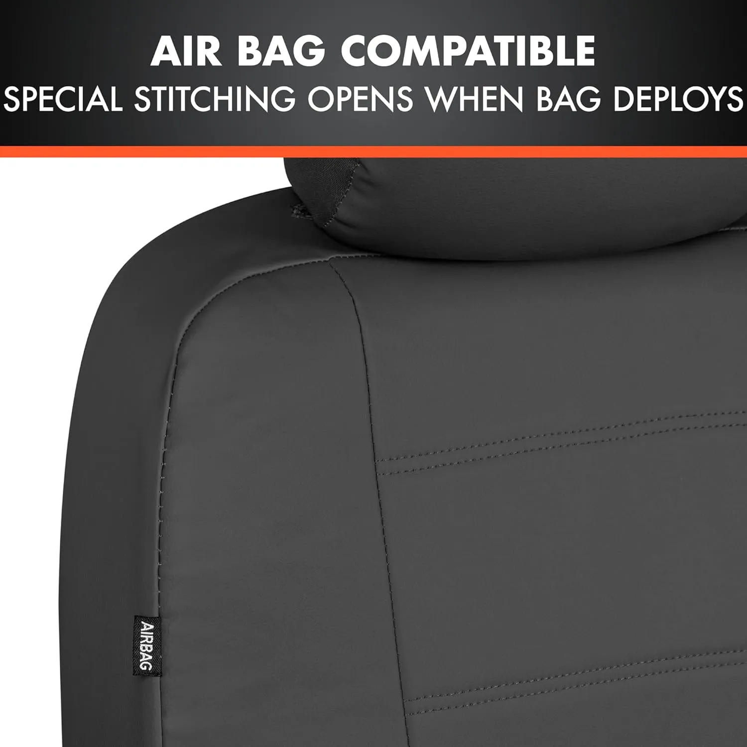 BDK 9-Piece Black Leather Car Seat Cover Full Set, Front Seat Cover and Rear Bench Seat Cover, Universal Fit Car Seat Covers for Cars Trucks SUVs Vans, Complete Full Coverage Protection for Vehicles