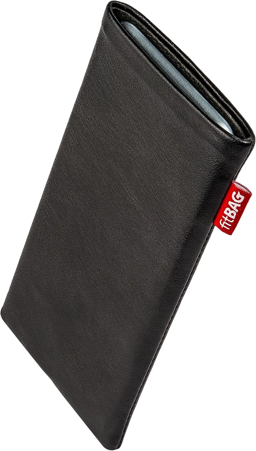 Beat Black Custom Tailored Sleeve for Mobistel Cynus T7. Fine Nappa Leather Pouch with Integrated Microfibre Lining for Display Cleaning